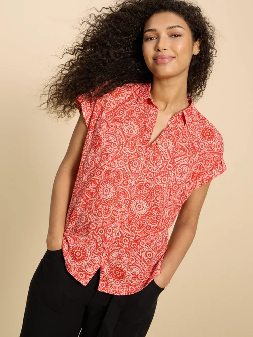 Chemise En Coton Biologique Ellie - Orange Pr - 52 Image 2