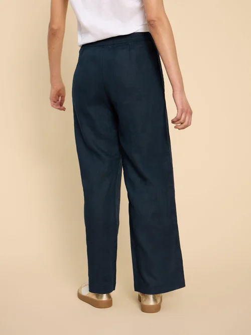 Pantalon large en lin mélangé Belle - Dark Navy - 52/R Image 4