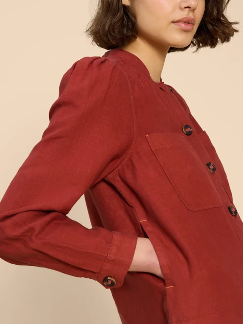 Veste en lin Delilah - Dk Red - 52 Image 3