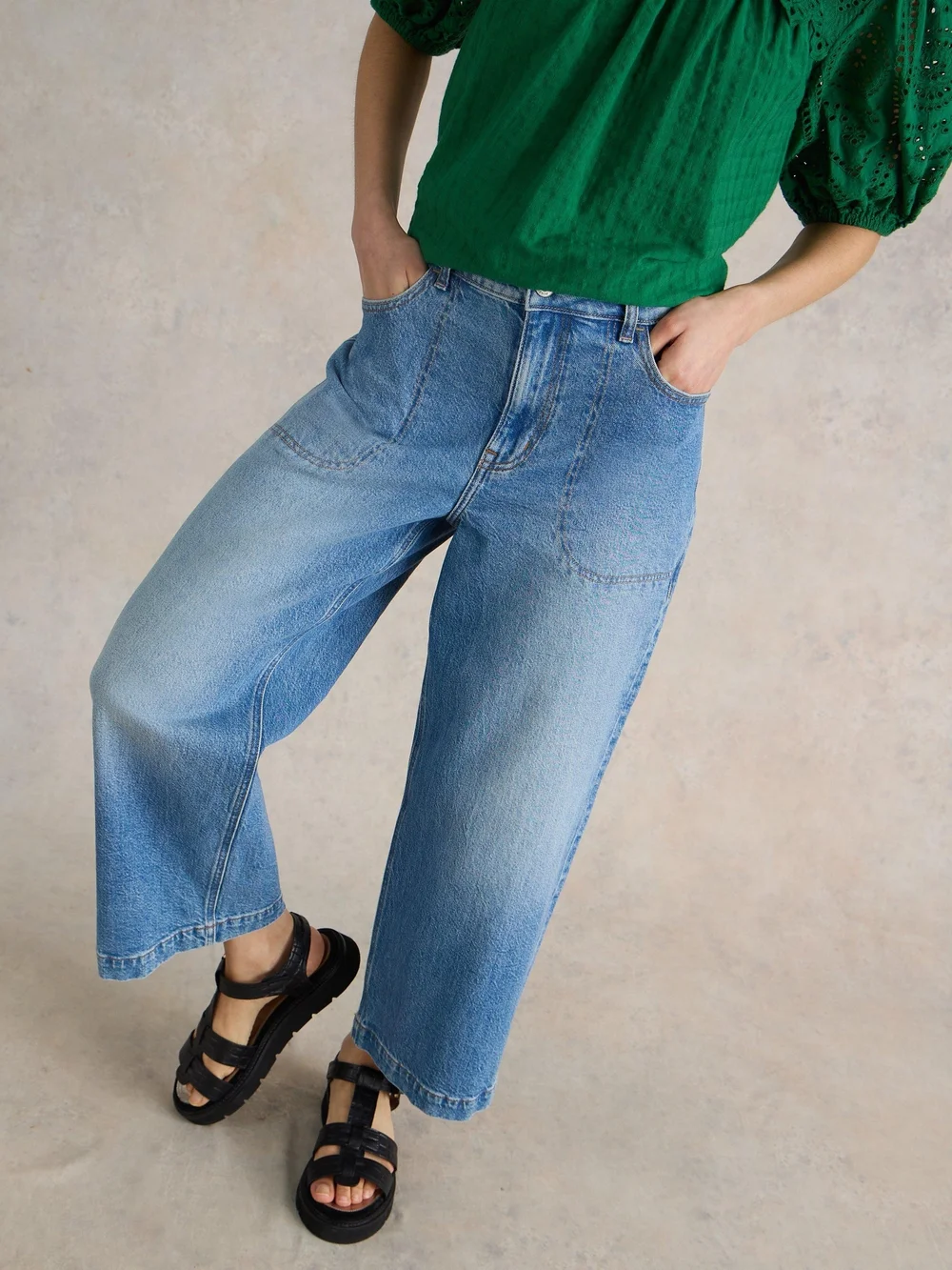Jean court à jambes larges Tia - Mid Denim - 52/R Image 1