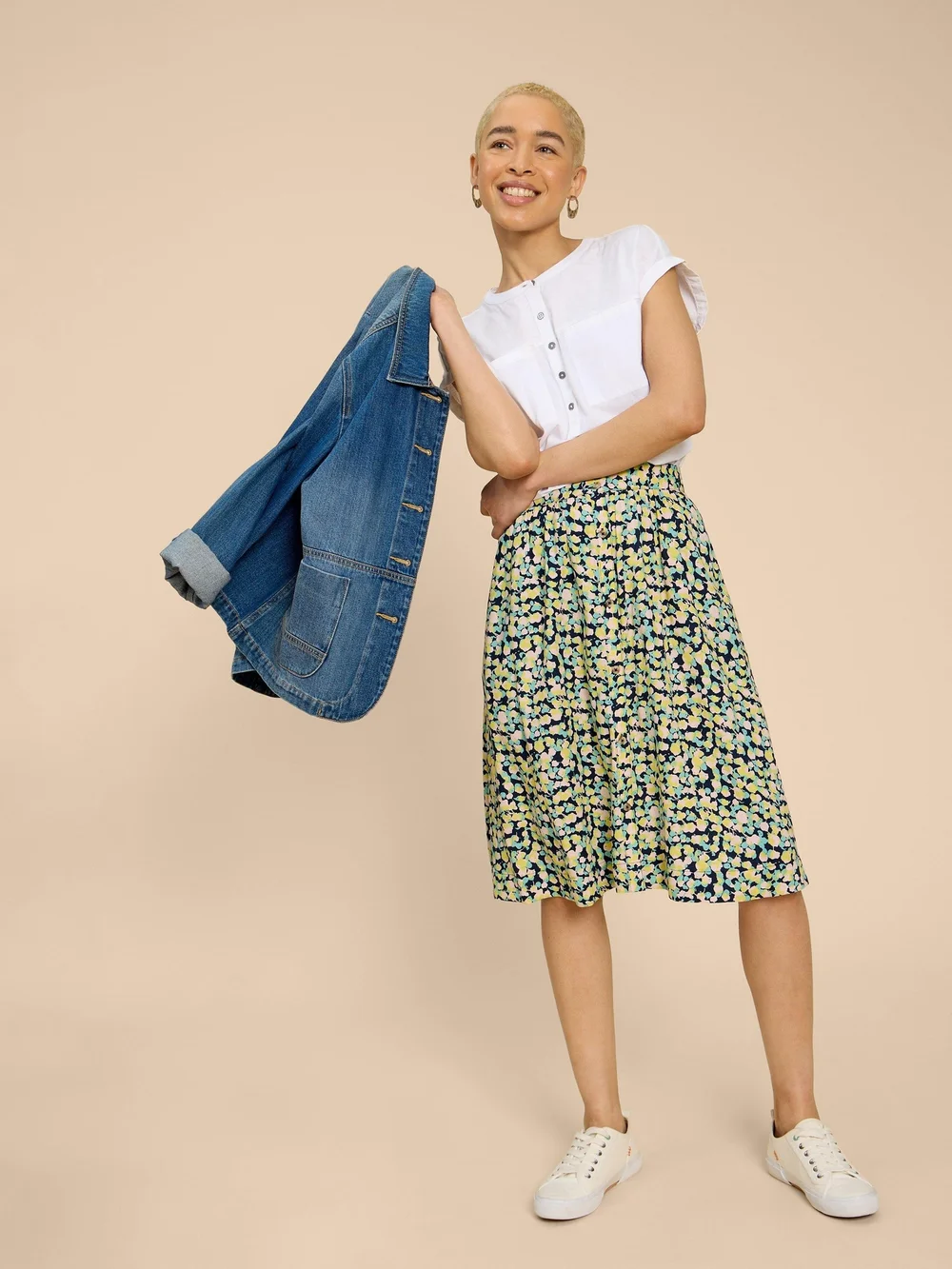 Jupe au genou Sarah Eco Vero - Navy Pr - 52 Image 1