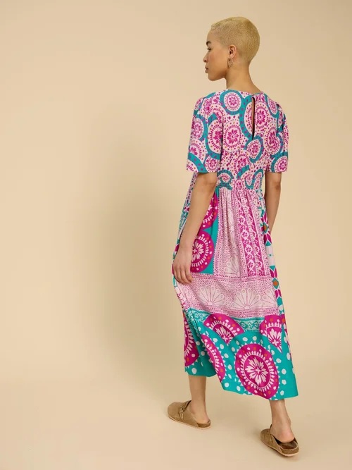 Robe midi Lucy en viscose éco - Pink Pr - 38/R Image 4