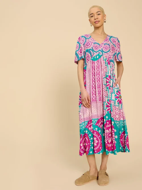 Robe midi Lucy en viscose éco - Pink Pr - 38/R Image 2