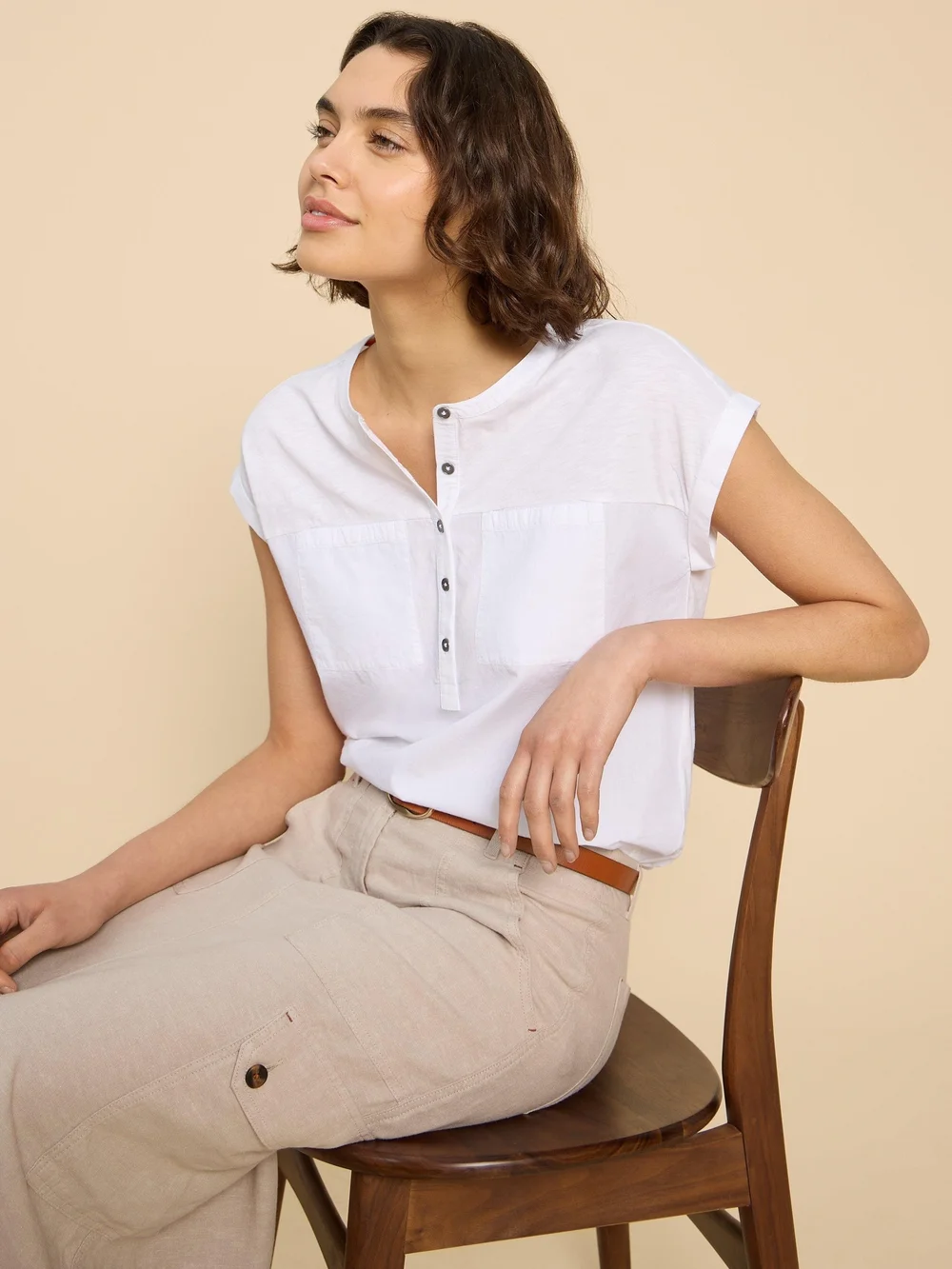 CHEMISE MIXTE EN JERSEY BETH - Bril White - 52 Image 1