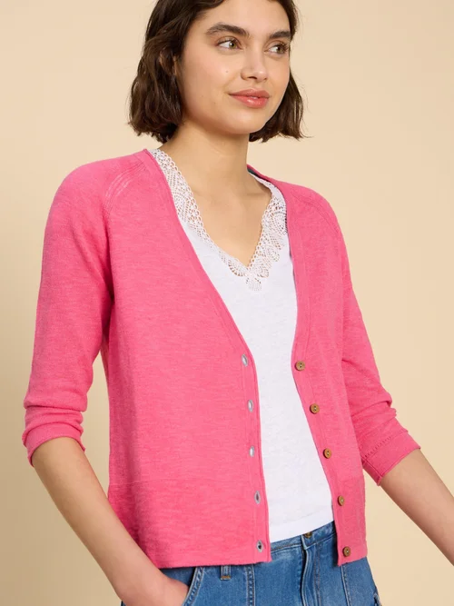 Cardigan À Col En V Naria - Brt Pink - 52 Image 3