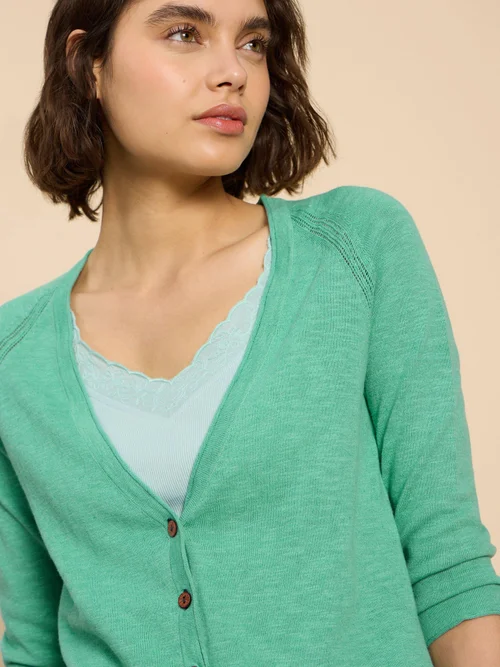 Cardigan À Col En V Naria - Mid Teal - 52 Image 3