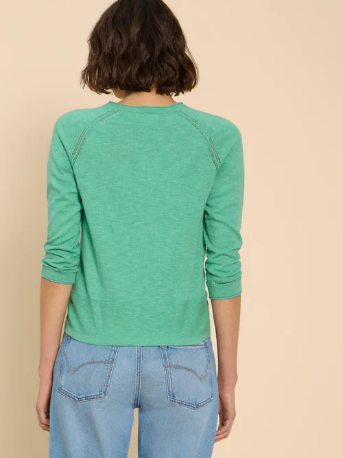 Cardigan À Col En V Naria - Mid Teal - 52 Image 4