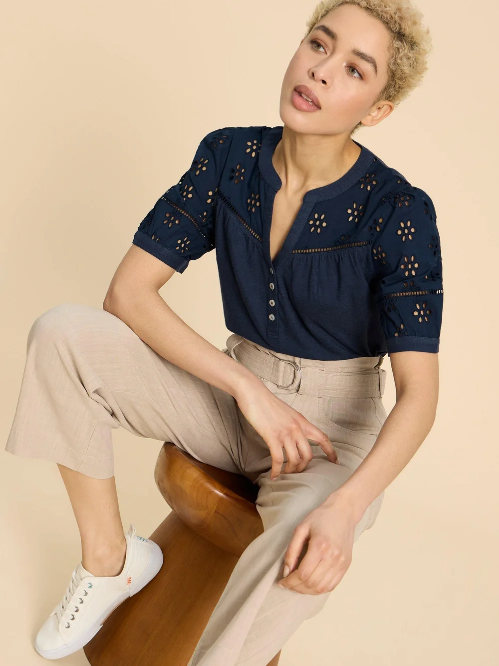 Top brodé Bella - Fr Navy - 40 Image 1