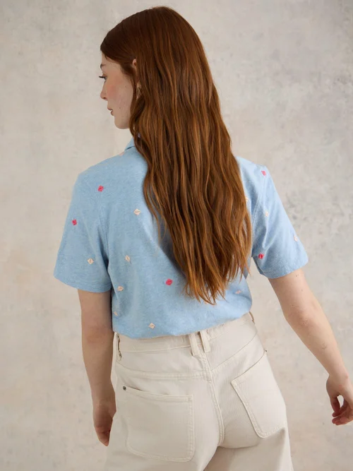 CHEMISE BRODÉE À POCHE PENNY - Blue Mlt - 52 Image 4