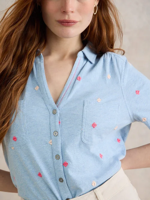 CHEMISE BRODÉE À POCHE PENNY - Blue Mlt - 52 Image 3