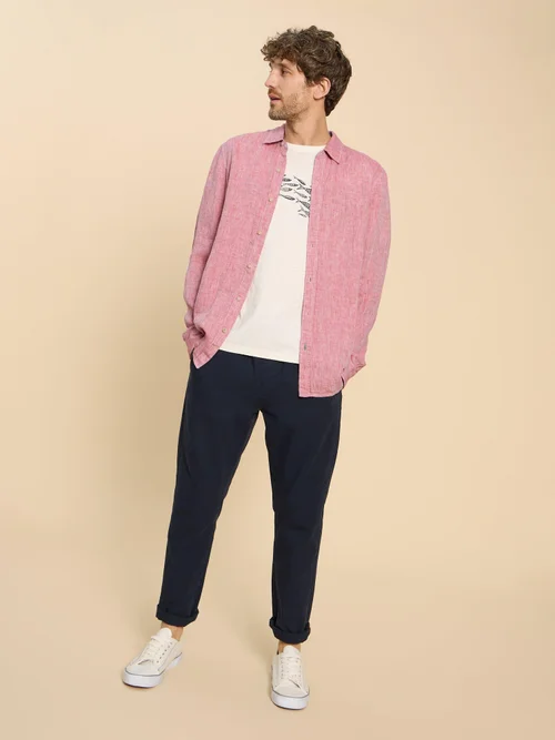 Chemise en lin Pembroke LS - Mid Red - M Image 2