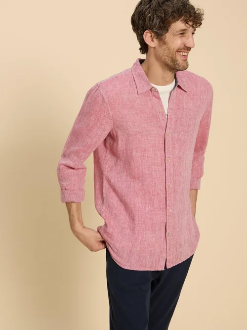 Chemise en lin Pembroke LS - Mid Red - M Image 3