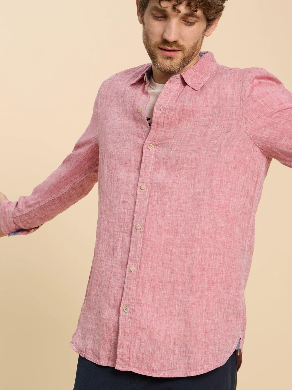 Chemise en lin Pembroke LS - Mid Red - M Image 1