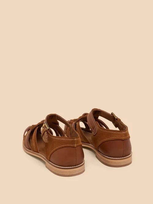 Chaussures de pêcheur en cuir à motif floral - Mid Tan - 41 Image 4