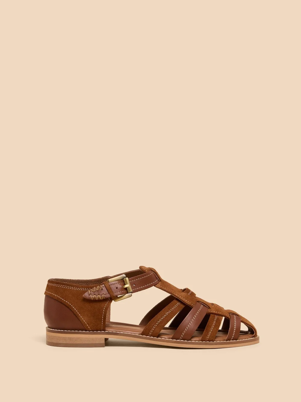 Chaussures de pêcheur en cuir à motif floral - Mid Tan - 41 Image 1