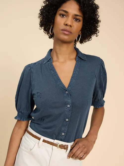CHEMISE BRODÉE PENELOPE - Indigo Ble - 52 Image 3