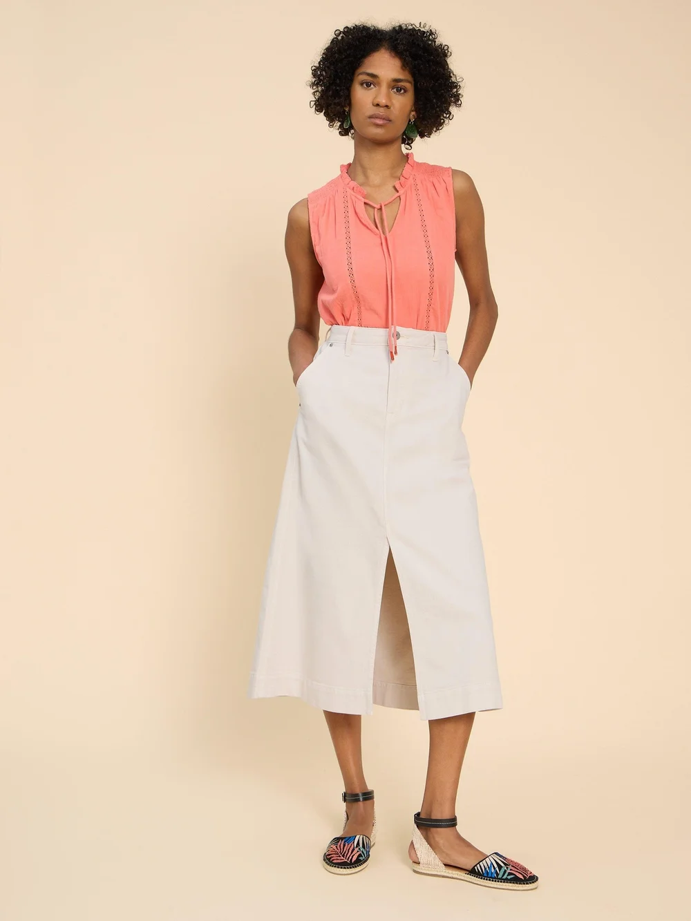 Jupe midi en denim Allie - Lgt Nat - 44 Image 1