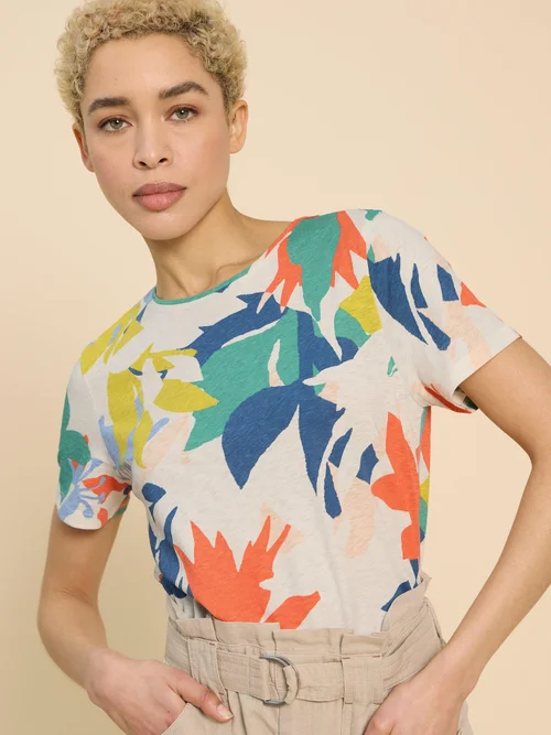 T-shirt imprimé ABBIE - White Pr - 52 Image 1