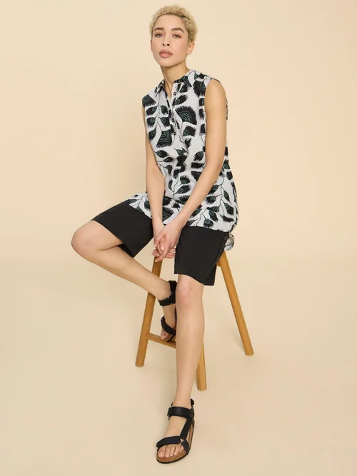 Tunique sans manches en lin Evelyn - Blk Pr - 52/R Image 2