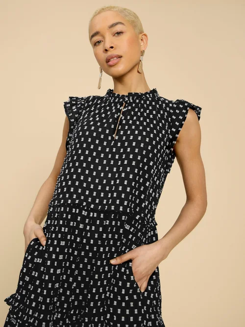 Robe longue en coton Rosie - Blk Mlt - 52/R Image 3