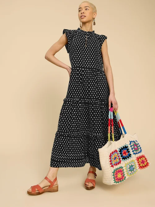 Robe longue en coton Rosie - Blk Mlt - 52/R Image 2