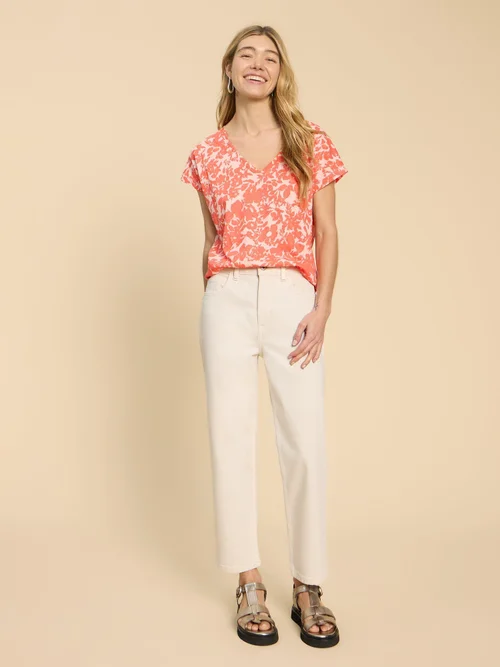 T-SHIRT NOAH SS V NECK - Orange Pr - 52 Image 2