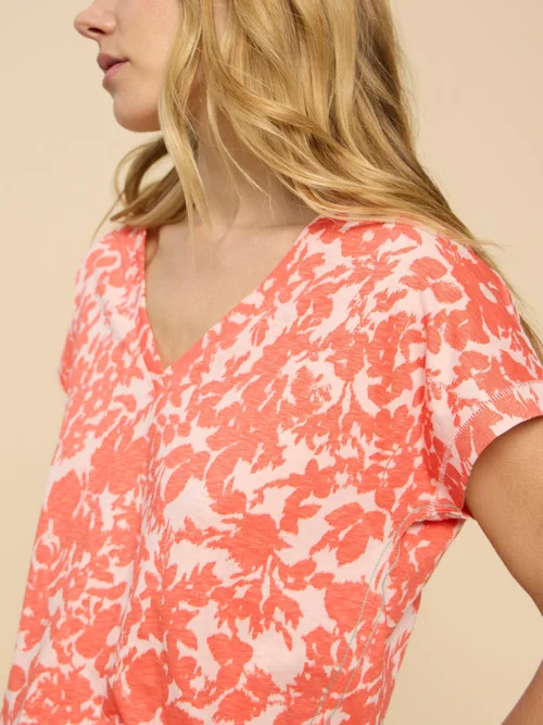 T-SHIRT NOAH SS V NECK - Orange Pr - 52 Image 3