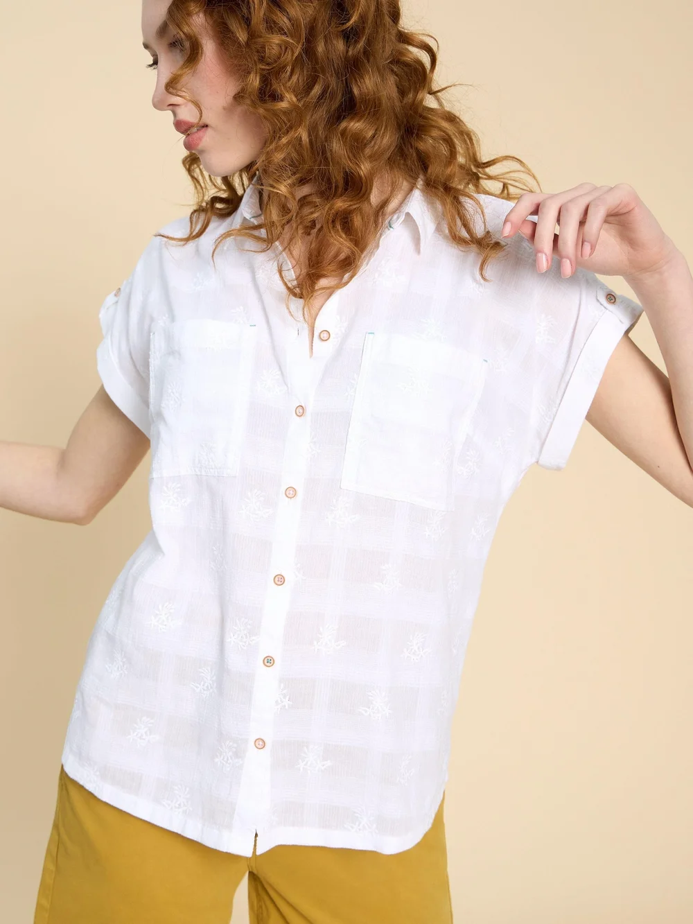 Chemise brodée Ellie - Pale Ivory - 52 Image 1