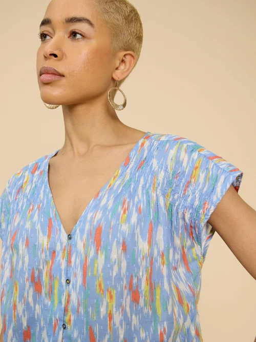 Gilet en coton biologique Rae - Blue Pr - 52 Image 2