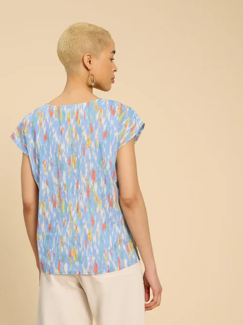 Gilet en coton biologique Rae - Blue Pr - 34 Image 4