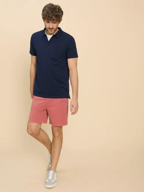 Polo à col ouvert texturé - Dark Navy - S Image 3