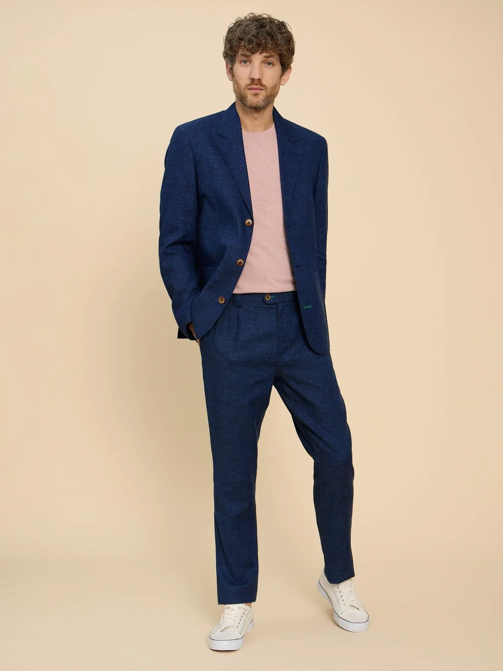 Blazer en lin mélangé - Dark Navy - 48 Image 1