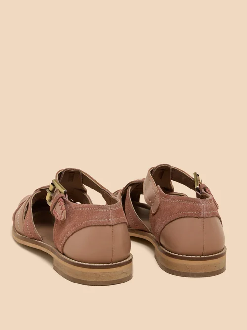 Chaussures de pêcheur en cuir à motif floral - Lgt Pink - 39 Image 3