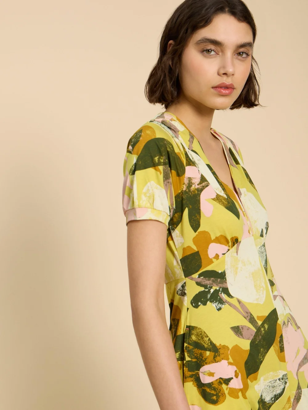 Robe en jersey Megan - Yellow Pr - 38/R Image 1