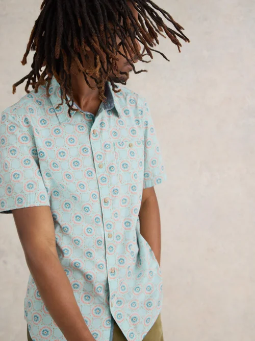 Chemise SS imprimée marguerite - Blue Pr - M Image 1