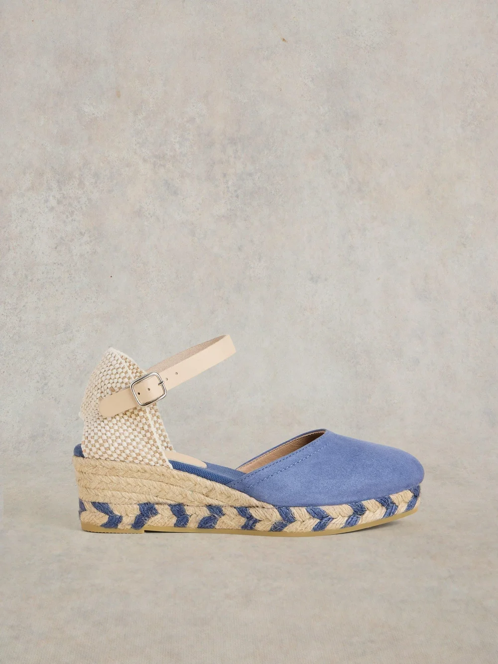 Espadrilles compensées fermées en daim - Mid Blue - 36 Image 1
