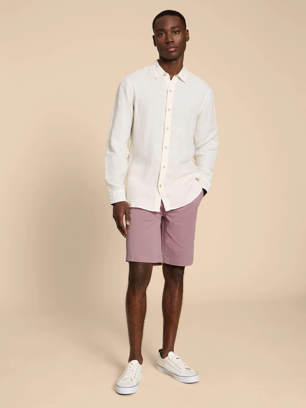 Chino-Shorts aus Bio-Baumwolle - Dus Pink - 30/R Image 1