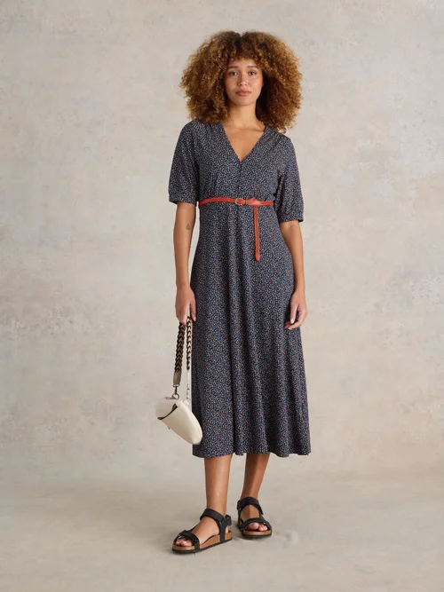Robe midi en jersey Megan - Navy Pr - 52/R Image 2
