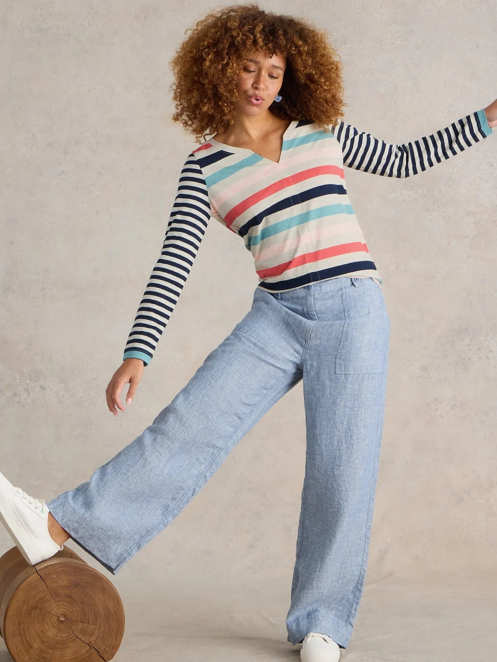 T-SHIRT À MANCHES LONGUES À RAYES NELLY - Nat Mlt - 52 Image 1