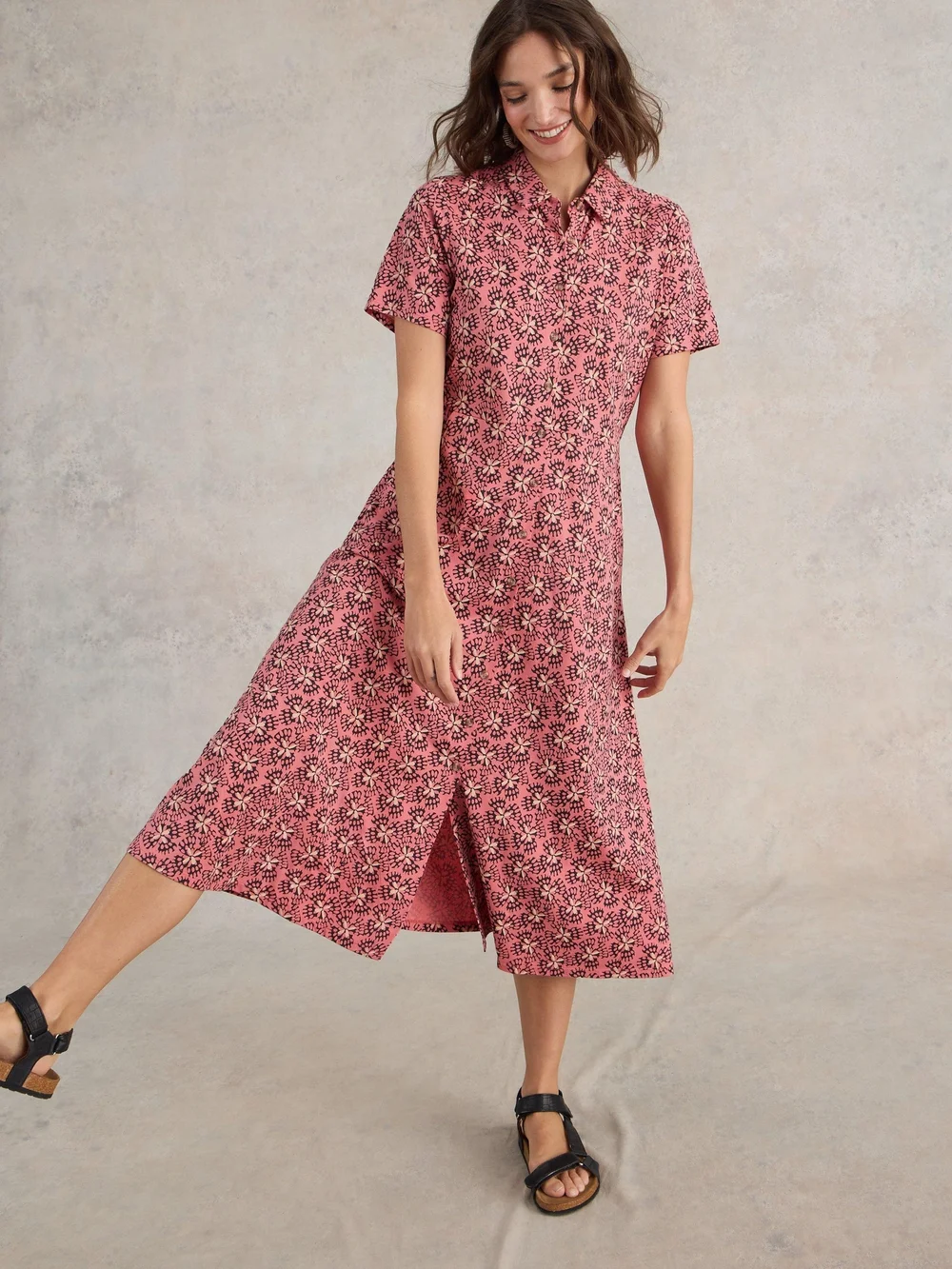 Robe chemise en jersey Rua - Pink Pr - 52/R Image 1