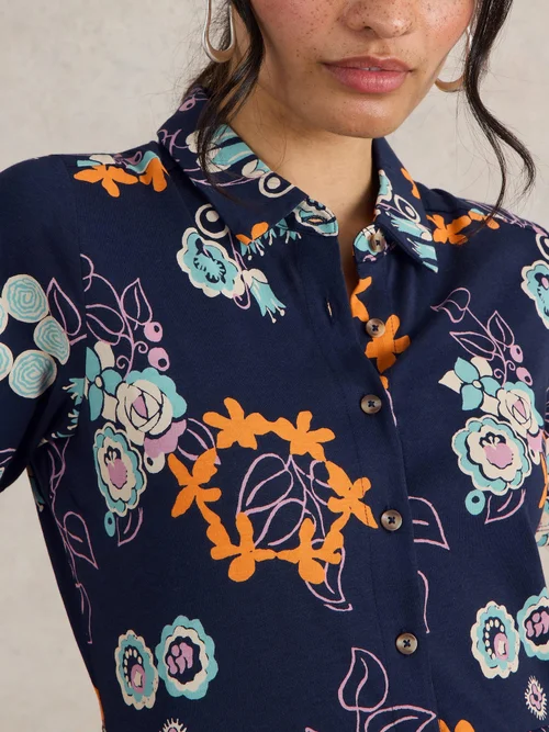 Robe chemise en jersey Rua - Navy Pr - 52/R Image 3