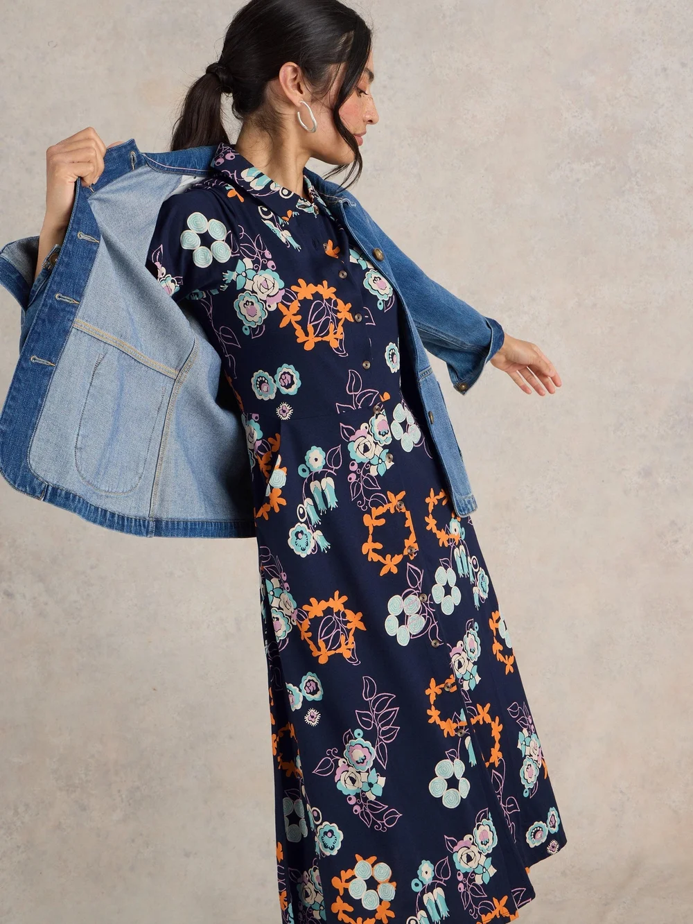 Robe chemise en jersey Rua - Navy Pr - 52/R Image 1