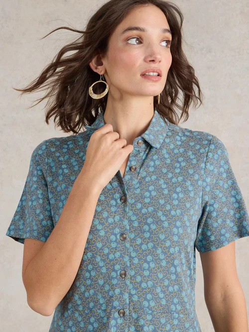 Robe chemise en jersey Rua - Teal Pr - 52/R Image 3