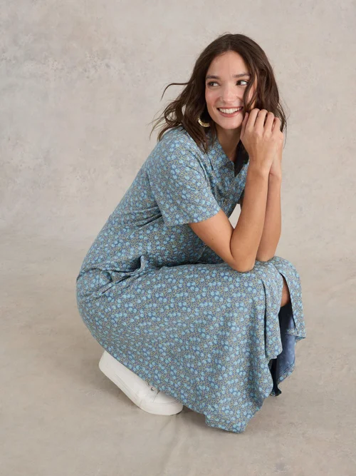Robe chemise en jersey Rua - Teal Pr - 52/R Image 1