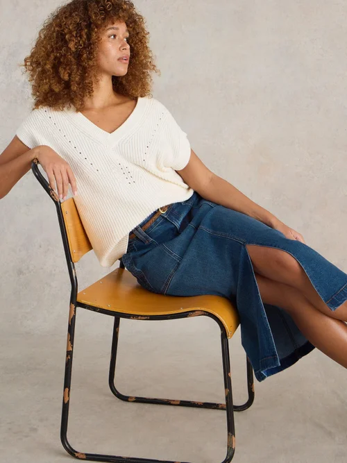Jupe midi en denim Maren - Mid Denim - 52/R Image 1
