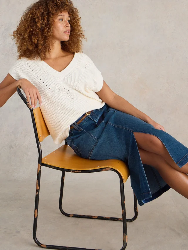 Jupe midi en denim Maren