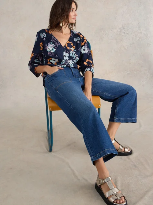 Tia 7/8-Jeans mit weitem Bein - Dk Denim - 52/S Image 1