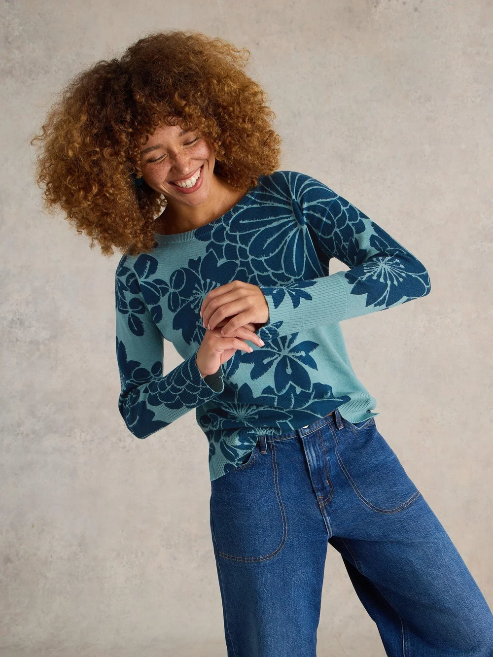 PULL IMPRIMÉ OLIVE - Blue Mlt - 52 Image 1