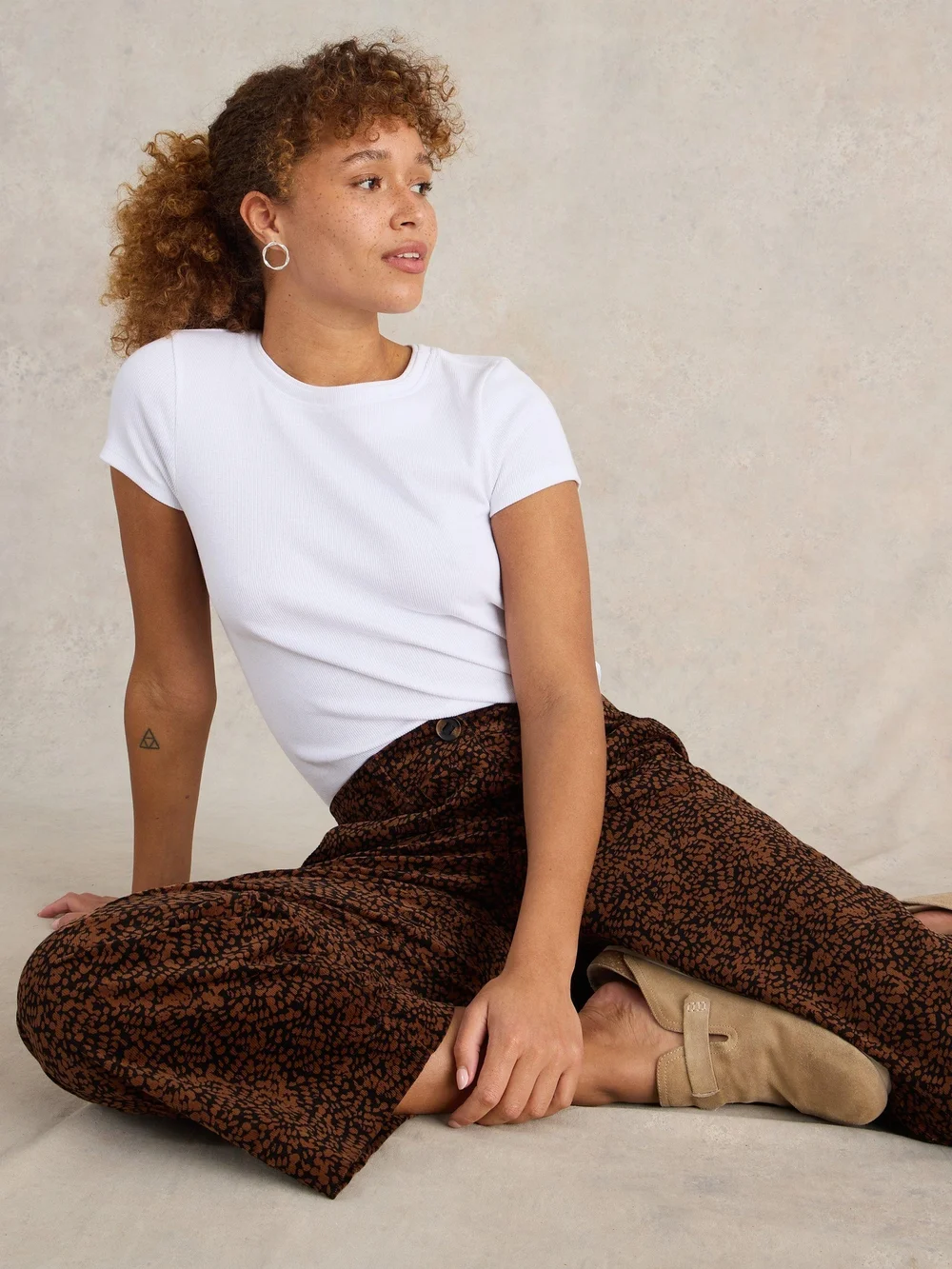 Jupe-culotte en velours côtelé Romy - Blk Pr - 52/R Image 1