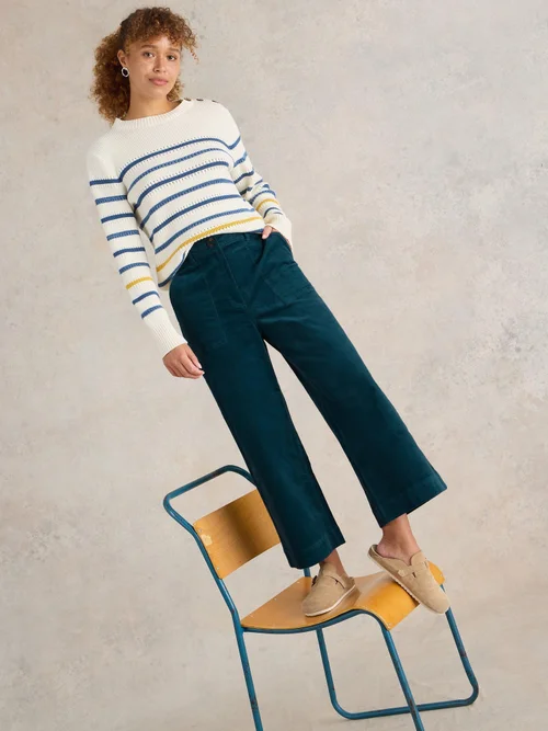 Jupe-culotte en velours côtelé Romy - Dk Teal - 52/R Image 1